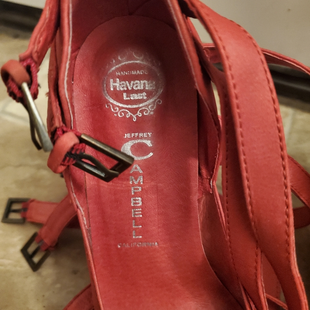JEFFREY CAMPBELL ZIP 2 BRICK RED SUEDE PLATFORM WEDGES - Picture 2 of 15